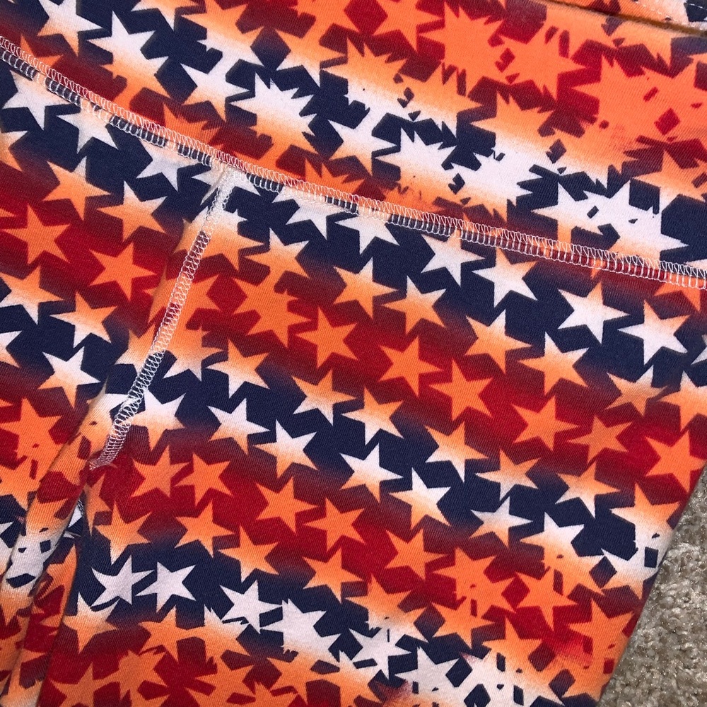 Reebok Orange & White Star leggings size M - Picture 6 of 11
